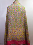 A Bright Ditsy Floral Print Tassel Scarf