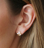 Pink Heart Crystal Stud Earrings
