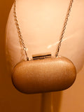 Glitter Clutch Bag in Rosie Champagne Gold