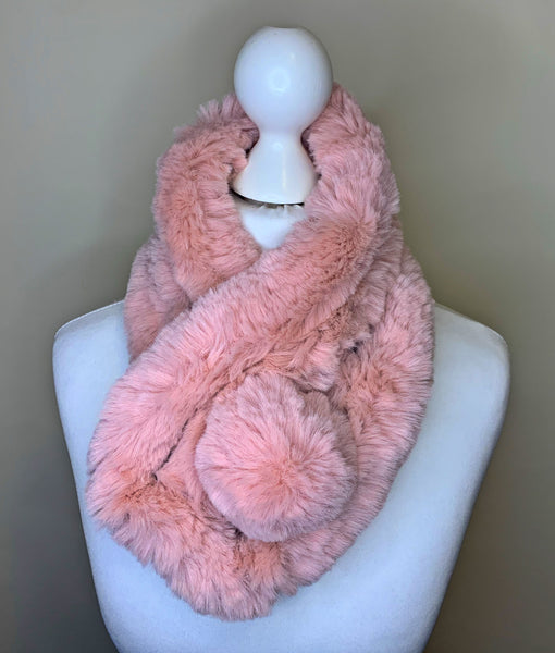 Faux Fur Pom Pom Scarf
