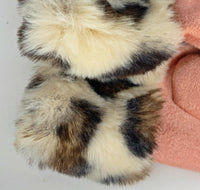 Leopard Print Faux Fur Trim Gloves