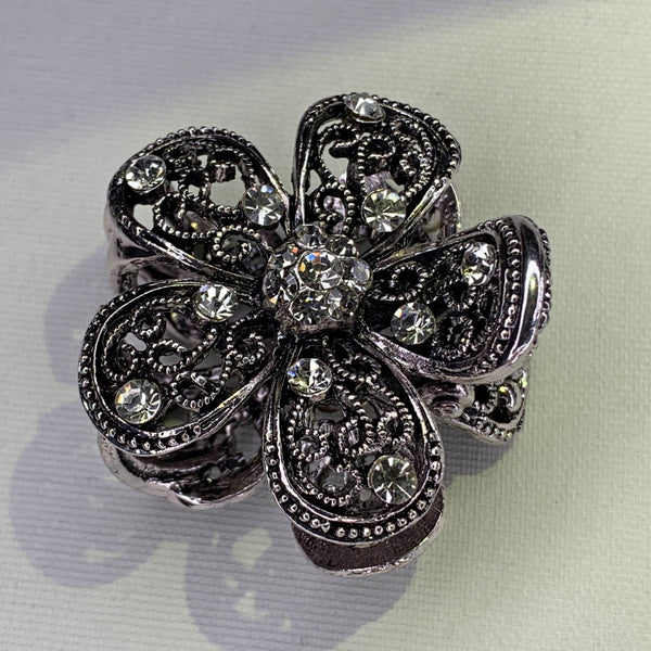 Crystal Flower Hair Claw