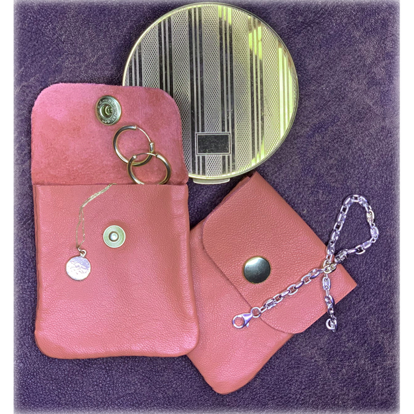 Blush Leather Jewellery Pouch