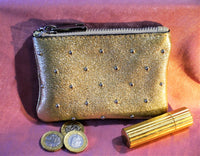 Metallic Leather Purse with Studs