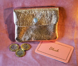 Metallic Leather Coin & Card Purse