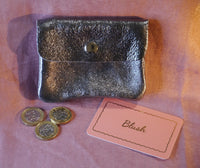 Metallic Leather Coin & Card Purse