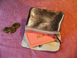 Metallic Leather Coin & Card Purse