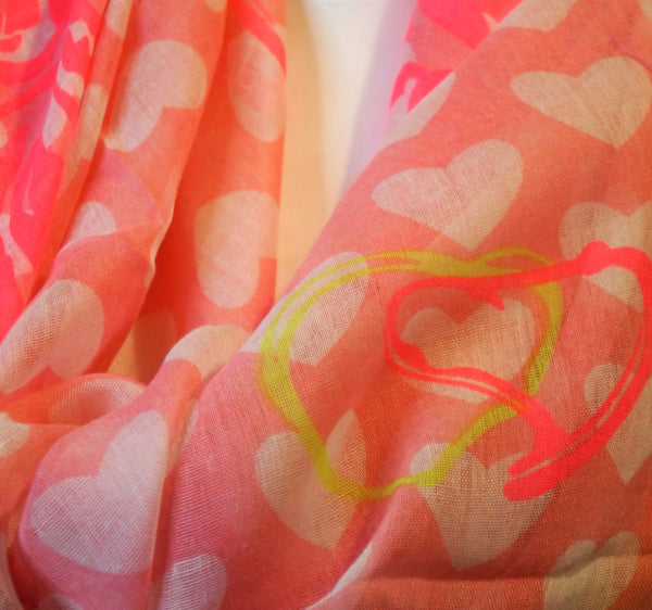 Heart to Heart Graffiti Print Scarf