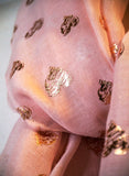 Rose Gold Sketched Heart Foiled Scarf