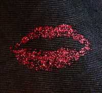 Red Glitter Kisses Frayed Edge Scarf