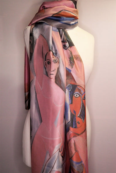 Picasso Cubism Les Demoiselles Painting Print Art Silk Scarf