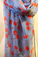 Sweet Cherry Scarf with Frayed Edge