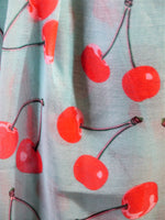 Sweet Cherry Scarf with Frayed Edge