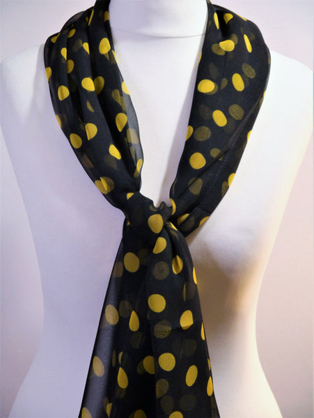 Polka Dot Chiffon Scarf