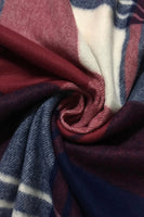 Tartan Wool Blanket Tassel & Pom Pom Scarf