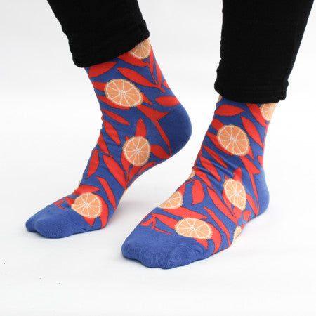 Orange Slice and Leaf Socks